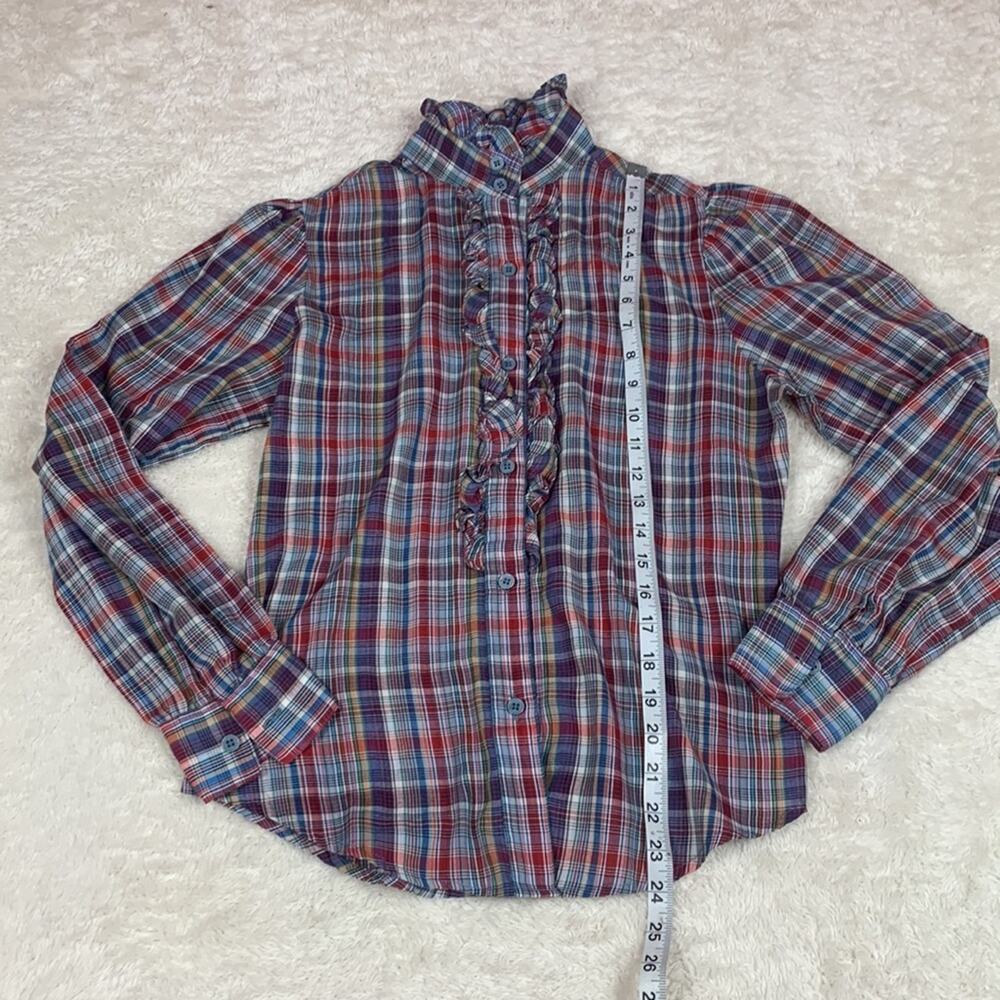 Vintage Huk A Poo 70s or 80s ruffled button down shirt, 8 - Picture 4 of 8